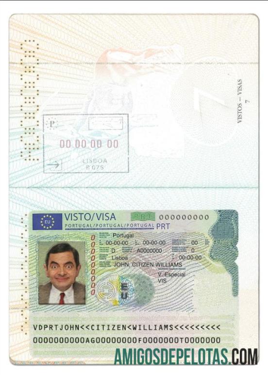Cartão Visa Portugal exemplo real